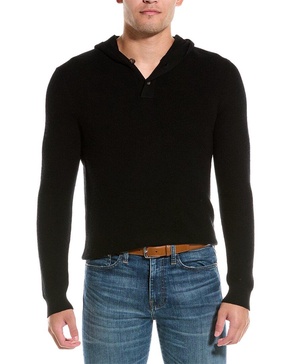 Bruno Magli Jersey Henley Wool Hoodie