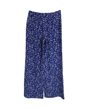 wide leg trousers in blue silk