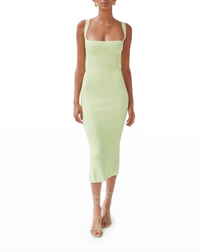 etia midi knit dress in butterfly green