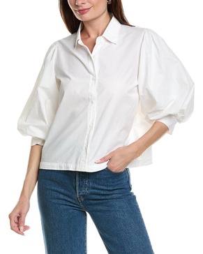 heavy poplin puff sleeve shirt