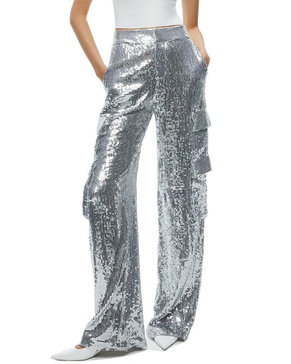 HAYES SEQUINED WIDE LEG CARGO PANTS