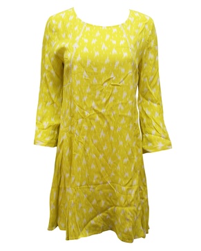 stacy a-line mini dress in yellow viscose