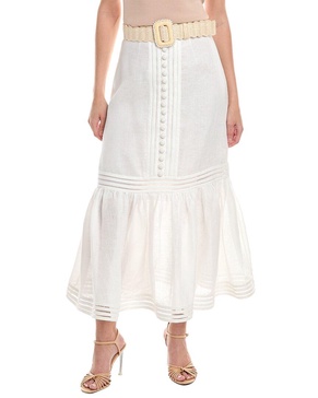 Zimmermann Jude Linen Midi Skirt