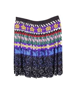 pleated skirt in multicolor viscose