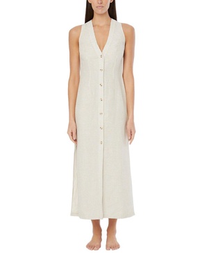 Onia Air Linen-Blend Button Down Maxi Dress