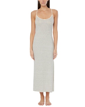 linen-blend jersey scoop maxi dress