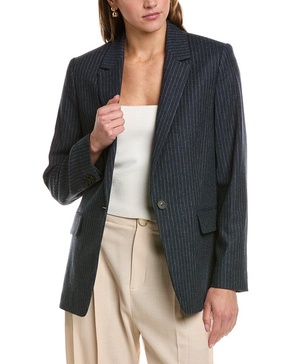 Vince Pinstripe Flannel Wool-Blend Blazer