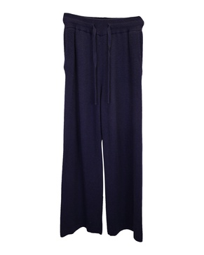 oni ribbed-knit straight-leg pants in navy blue wool