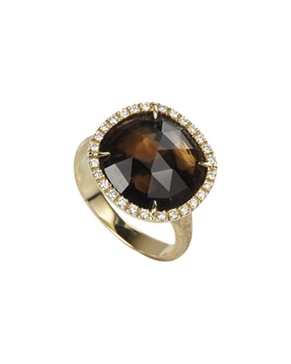 Marco Bicego Jaipur Color 18K 0.15 ct. tw. Diamond & Smokey Quartz Cocktail Ring