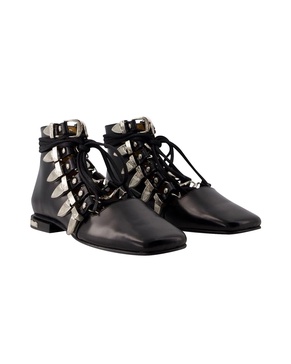 aj1284 ankle boots -  pulla - leather - black