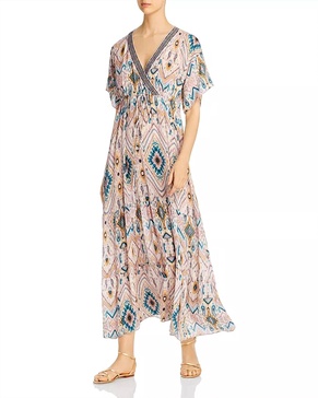 alona tiered maxi dress in multi