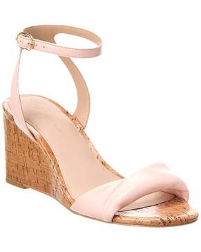 Stuart Weitzman Everly 75 Leather Wedge Sandal