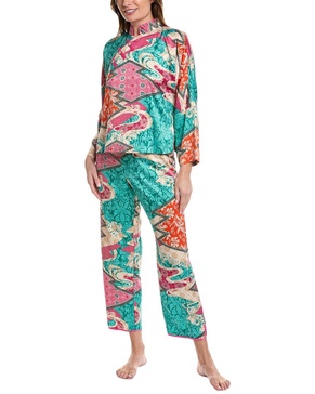 2pc orient express mandarin pajama pant set