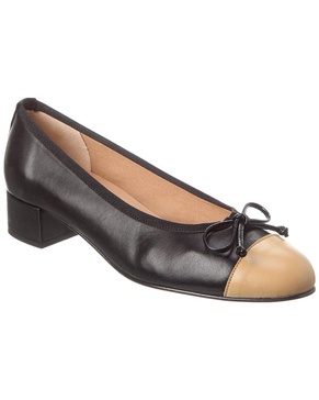 French Sole Elda Cap Toe Leather Pump