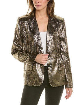 alara molten metallic suit jacket