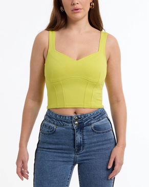 women's cropped scuba corset top