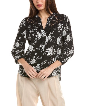 Ellen Tracy Lace Shoulder Top