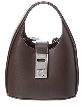 ferragamo gancini buckle leather hobo bag