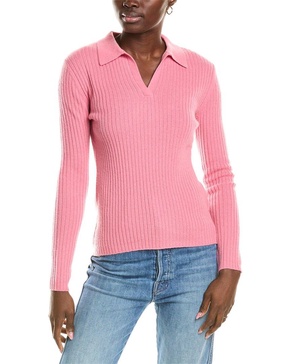 rib polo cashmere shirt