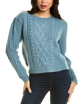 bead embellished cable-knit sweater