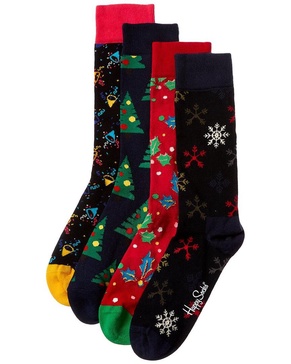 set of 4 holiday sock