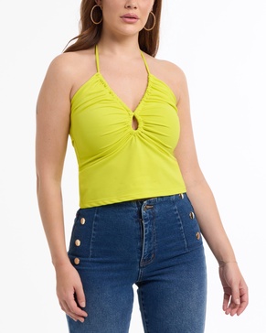 women's multi keyhole halter top