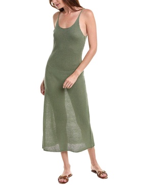 Onia Textured Linen Sweater Scoop Maxi Dress