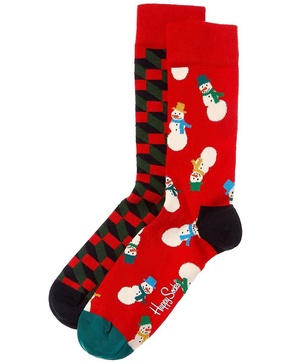 2pk snowman socks gift set