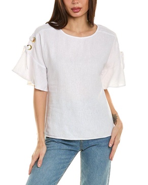 Ellen Tracy Dolman Sleeve Linen-Blend Top