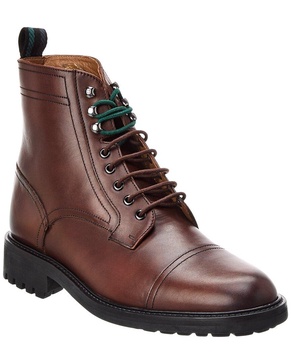 joesif brogue detail leather lace-up boot