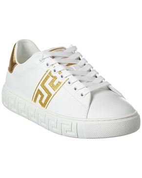 Versace Embroidered Greca Leather Sneaker