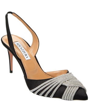 Aquazzura Gatsby Sling 75 Satin Slingback Pump