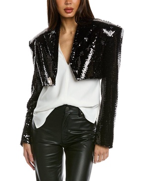 Balmain Short 1-Button Sequined Spencer Jacket