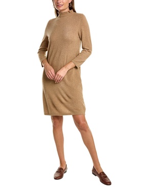 Forte Cashmere Ruffle Neck Cashmere Sweaterdress