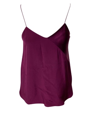 v-neck slip top in purple silk