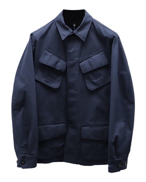 ripstop utility jacket in navy blue cotton