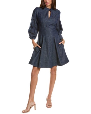 Oscar de la Renta 3/4-Sleeve Silk-Lined Dress