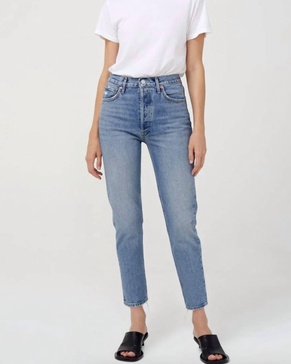 riley high rise straight crop jeans in endless