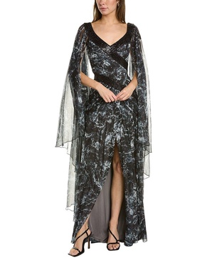 cape sleeve gown