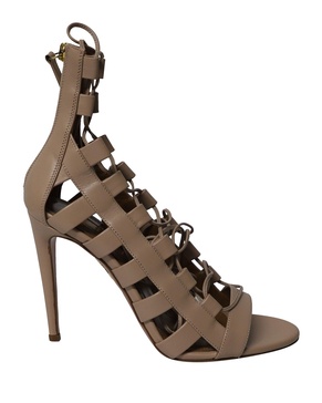 lace-up amazon 105 sandals in nude calfskin leather