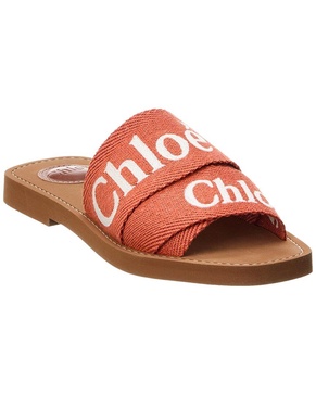 Chloé Woody Logo Canvas Slide