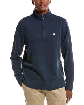 sueded mock pullover