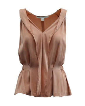 peplum blouse in pastel pink silk