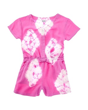 topaz tie-dye linen-blend romper