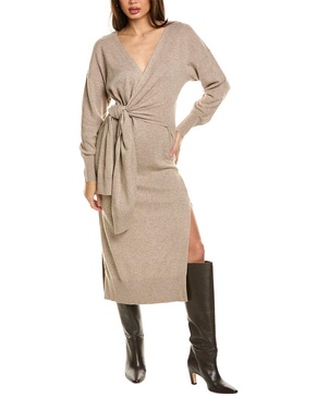 SIMKHAI Skyla Wool-Blend Wrap Dress