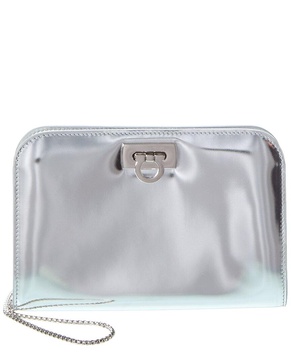 ferragamo diana mini leather clutch