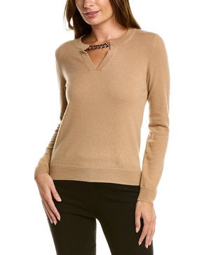 chain trim cashmere sweater