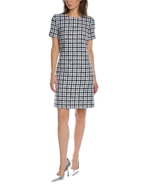 Checked cotton-blend minidress