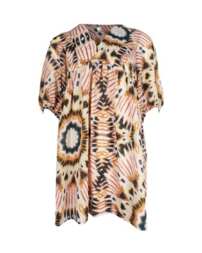 cleo printed loose shift dress in multicolor polyester