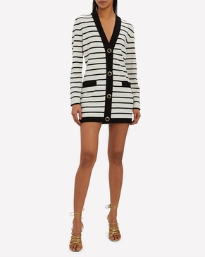 sybilla cardigan sweater dress in black/white